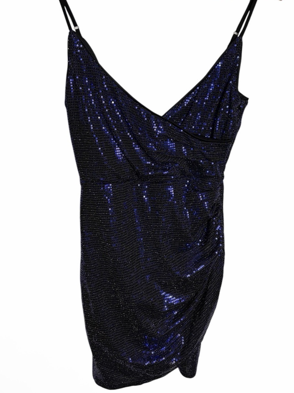 Lulu’s dark purple faux wrap sequins mini dress size S